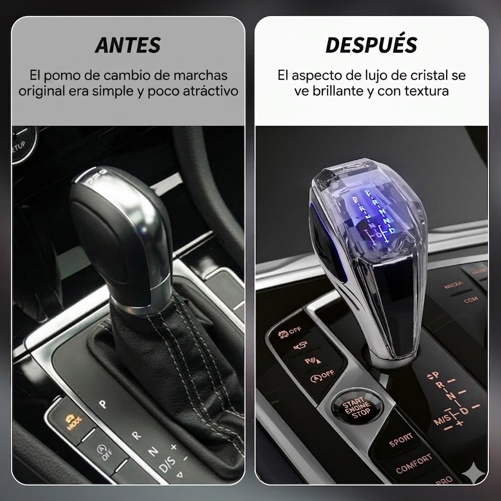 CrystalDrive Pomo Palanca de cambios LED Sincrónico
