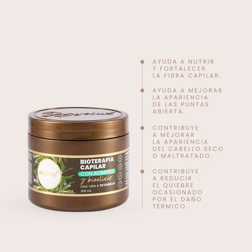 BIOTERAPIA CAPILAR CON ROMERO Y BIOELIXIR ANYELUZ